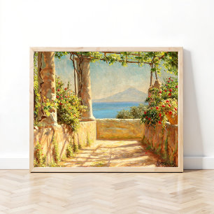 Eine Pergola auf Capri, Emil Wennerwald Poster