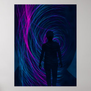 Eine Person findet sich in dem Algorithmus verlore Poster