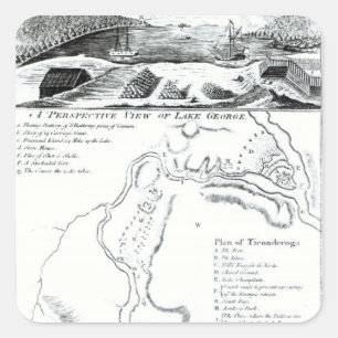 Eine Perspektiven-Ansicht von See George Quadratischer Aufkleber