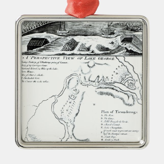 Eine Perspektiven-Ansicht von See George Silbernes Ornament (Vorne)