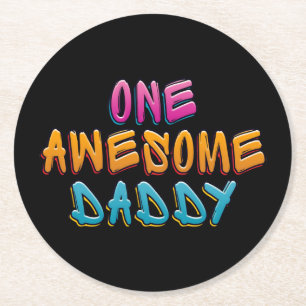 Eine Phantastische Daddy Graffiti-Typografie Unte Runder Pappuntersetzer