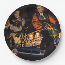 Eine Philosophin-Vorlesung über das Sonnensystem d Pappteller