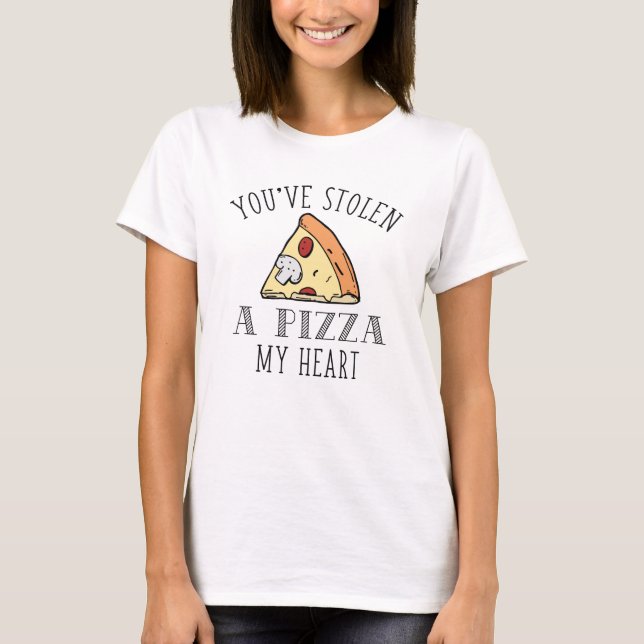Eine Pizza mir Herz T-Shirt (Vorderseite)