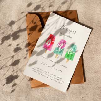 Eine Popsiale erste Geburtstagsparty Einladung