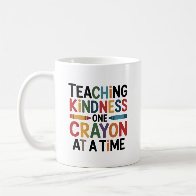 Eine Portion Freundlichkeit mit jedem Buntstift Kaffeetasse (Links)