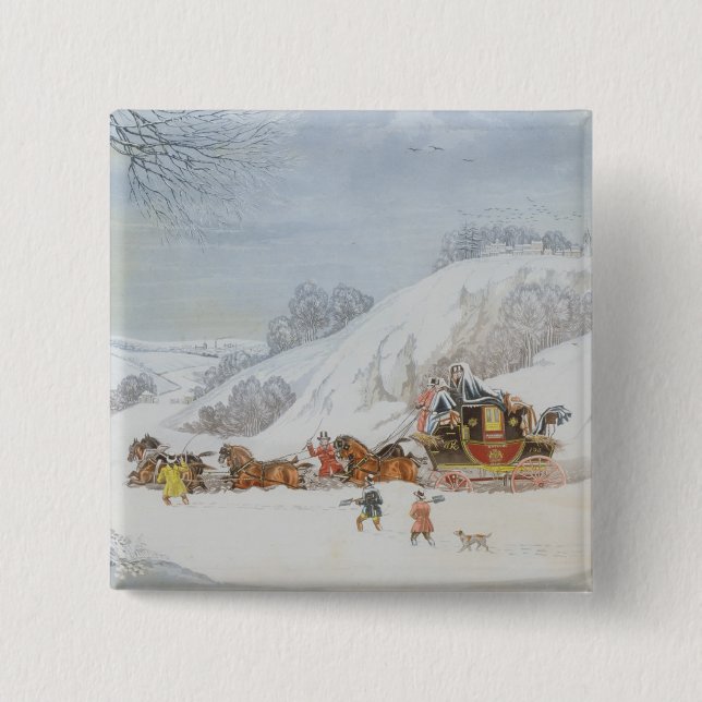 Eine Post im tiefen Schnee Button (Vorderseite)