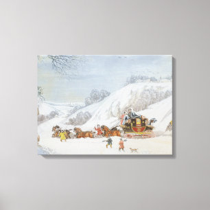 Eine Post im tiefen Schnee Leinwanddruck