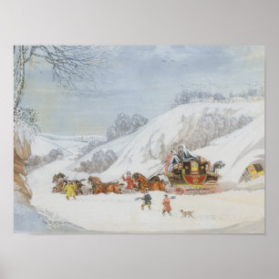 Eine Post im tiefen Schnee Poster