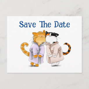 Eine Postkarte für Save the Date Coole Katzen pers