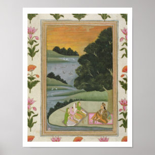 Eine Prinzessin, die auf weibliche Musiker durch Poster