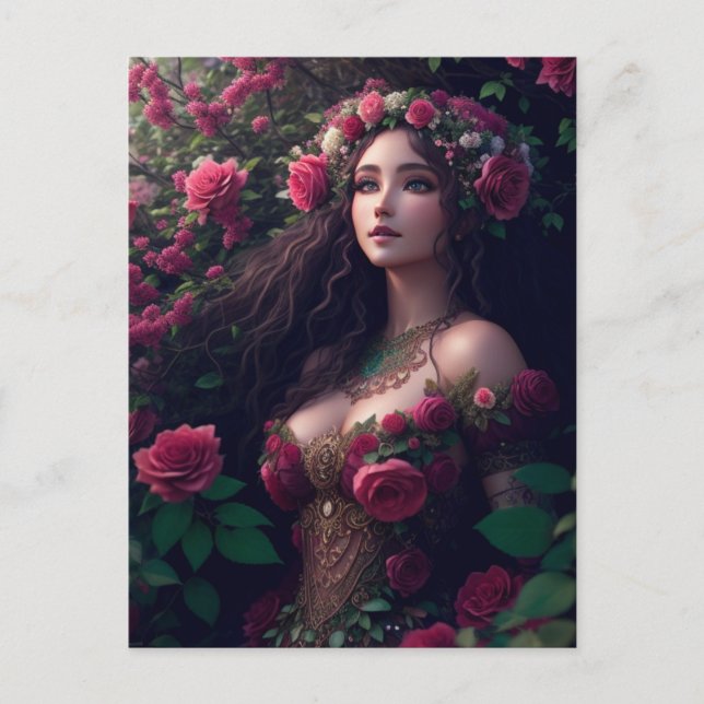 Eine Prinzessin in den Rose Postkarte (Vorderseite)