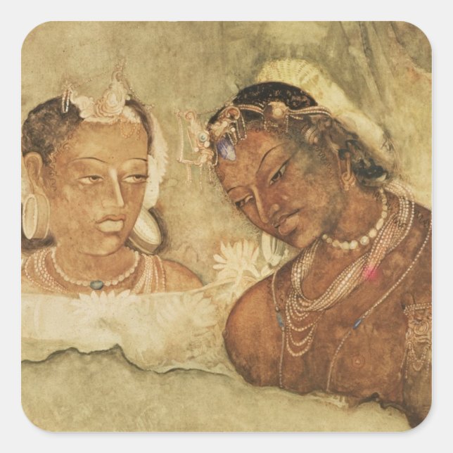 Eine Prinzessin und ihr Diener Quadratischer Aufkleber (Vorderseite)