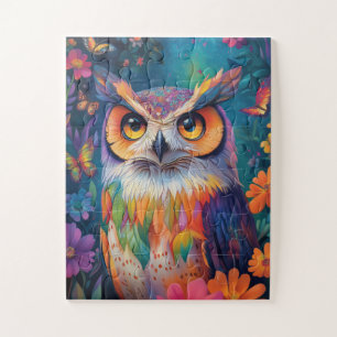 Eine psychedelische Eule Puzzle