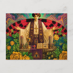 Eine psychedelische Priesterin Postkarte