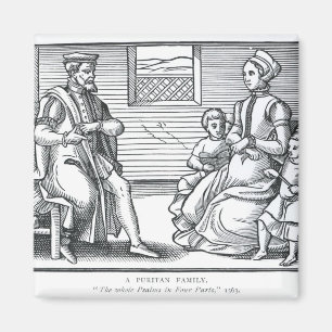 Eine Puritaner-Familie Magnet