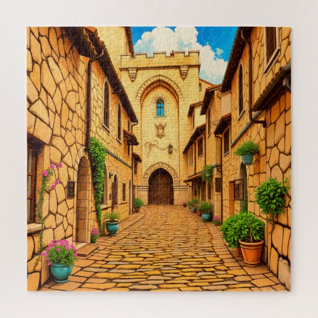 Eine quasi gepflasterte Straße Puzzle (Vertikal)