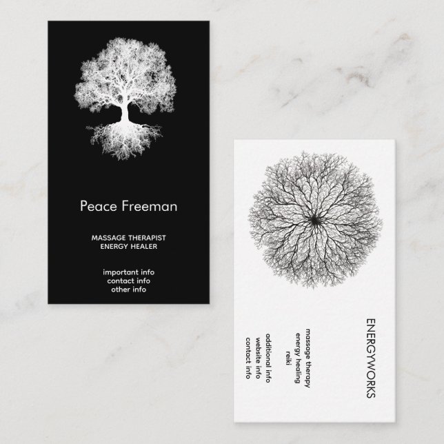 Eine Quelle | Tree of Life Design Visitenkarte (Vorne/Hinten)