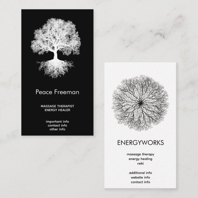 Eine Quelle | Tree of Life Design Visitenkarte (Vorne/Hinten)