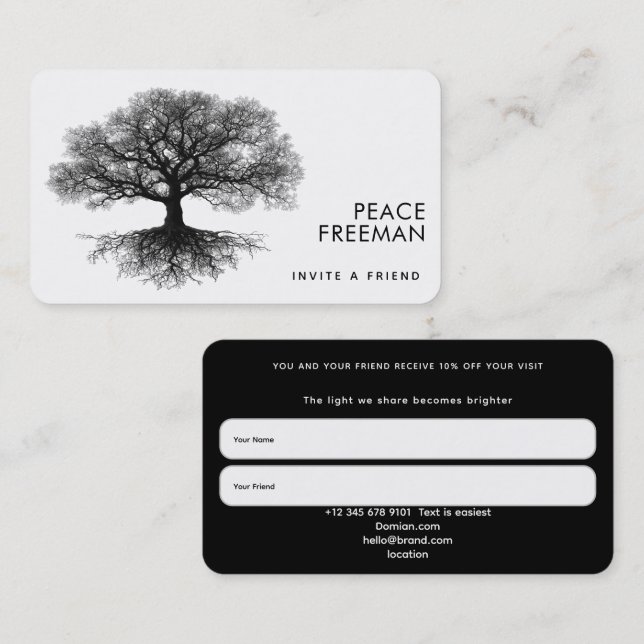 Eine Quelle | Tree of Life Design Visitenkarte (Vorne/Hinten)