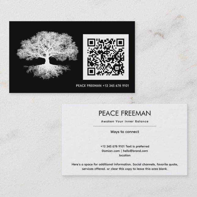 Eine Quelle | Tree of Life Design Visitenkarte (Vorne/Hinten)