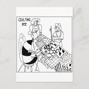 Eine Quiltierbiene Postkarte