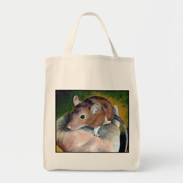 "Eine Ratte in der Hand" Tasche (Vorne)