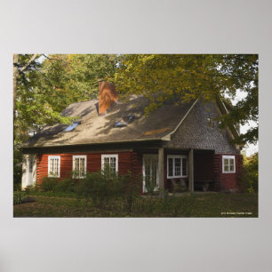 Eine Red Log-Zuhause Poster