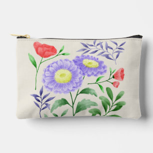 Eine Reihe von Blumen in Aquarell gemalt Zubehörtasche