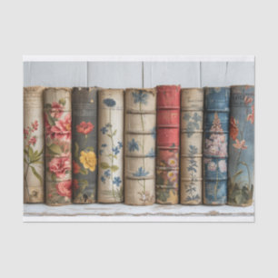 Eine Reihe von Büchern mit gestrichenen Blume Seidenpapier