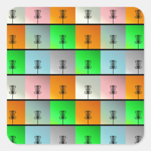 Eine Reihe von Körben Quadratischer Aufkleber