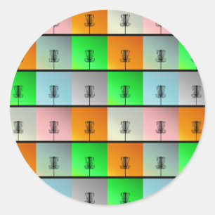 Eine Reihe von Körben Runder Aufkleber