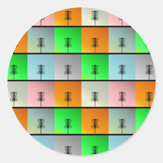 Eine Reihe von Körben Runder Aufkleber (Vorderseite)