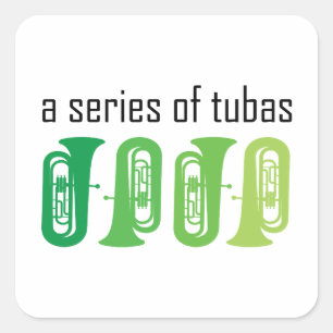 Eine Reihe von Tubas Quadratischer Aufkleber