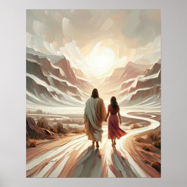Eine Reise des Glaubens, Christliche Kunst, Jesus  Poster (Vorne)