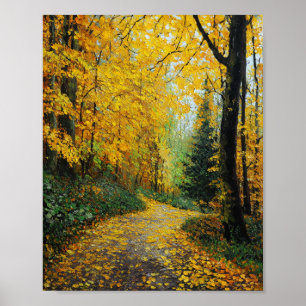 Eine Reise durch die goldene Stille des Herbstes C Poster