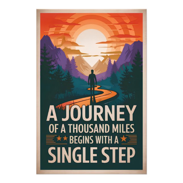 Eine Reise von tausend Meilen beginnt mit einem Si Fotodruck (Vorne)