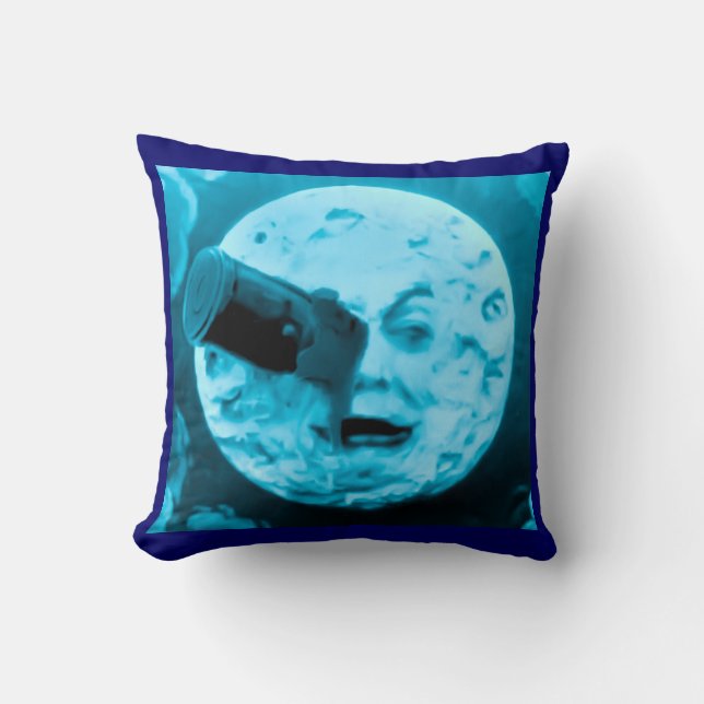 Eine Reise zum Amerikaner MoJo PU des Mond-(blauer Kissen (Vorderseite)