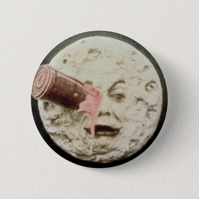 Eine Reise zum Klassiker Mond-Georges Melies Button (Vorderseite)