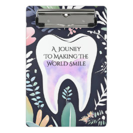 Eine Reise zum Lächeln: Boho Floral Dental Sudent  Mini Klemmbrett