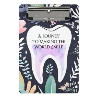 Eine Reise zum Lächeln: Boho Floral Dental Sudent Mini Klemmbrett