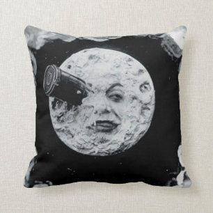 Eine Reise zum Mond (Schwarz-Weiß) Kissen