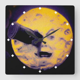 Eine Reise zum Mond-tiefer Schlaf-lila Albtraum Quadratische Wanduhr