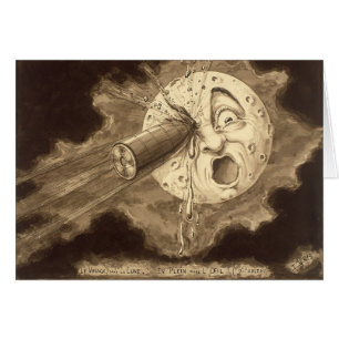 Eine Reise zum Mond-Vintagen Zeichnen