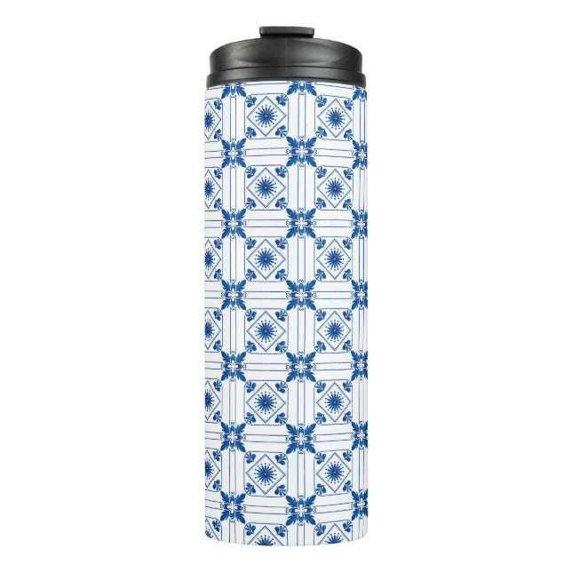 Eine Reisetasche mit schwarzem Deckel  Thermosbecher (Vorderseite)