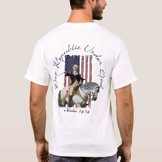 Eine Republik unter Gott Washington Nummer 14 T-Shirt (Rückseite)