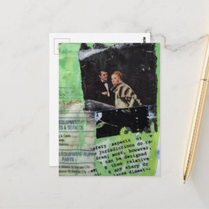 Eine Retro-Kollage für Paare Postkarte