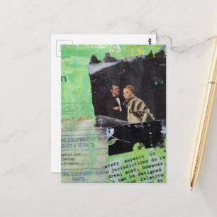 Eine retro Paar-Mixed-Media-Collage Postkarte