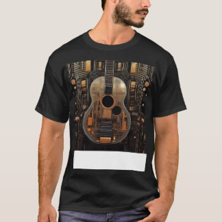 Eine RetroFuturistic-Look Acoustic Gitarre T-Shirt