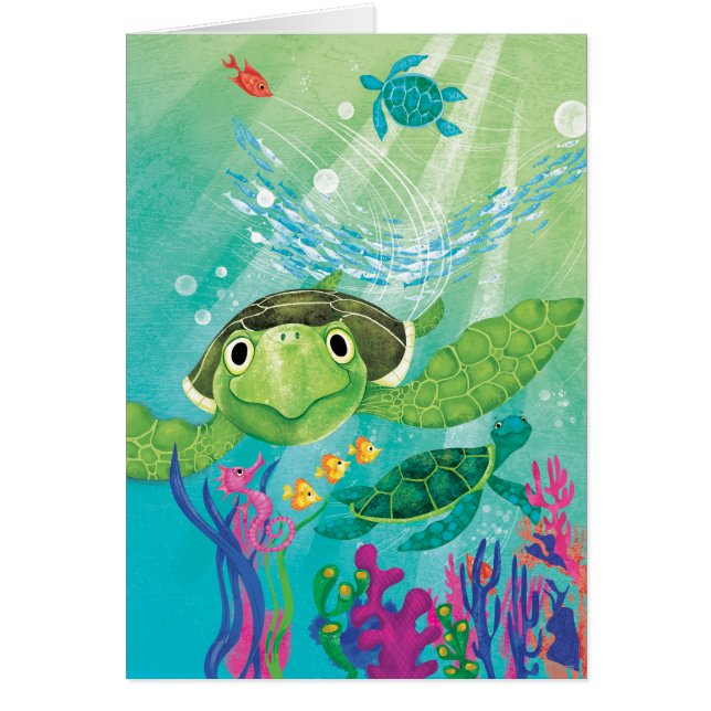 Eine Rettung der Meeresschildkröte (Vorne)