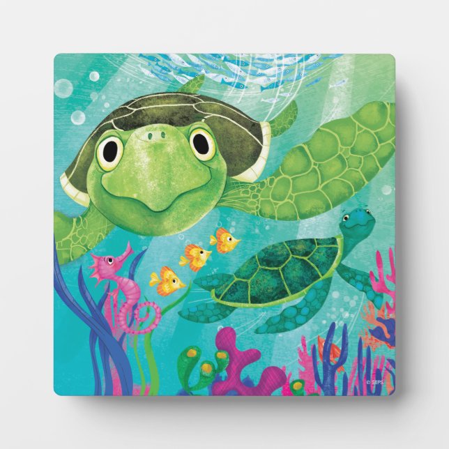 Eine Rettung der Meeresschildkröte Fotoplatte (Vorderseite)